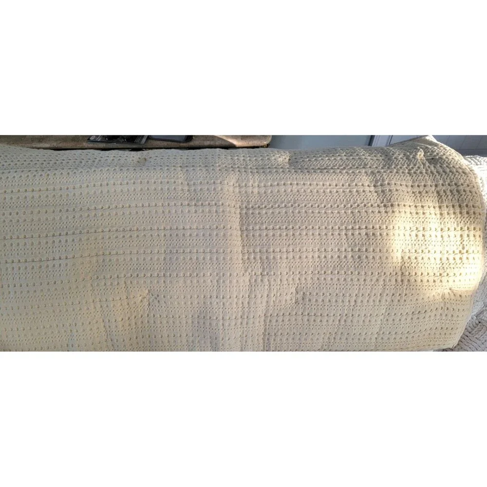 West Elm Solid Off White Textured Waffle King Sham 37